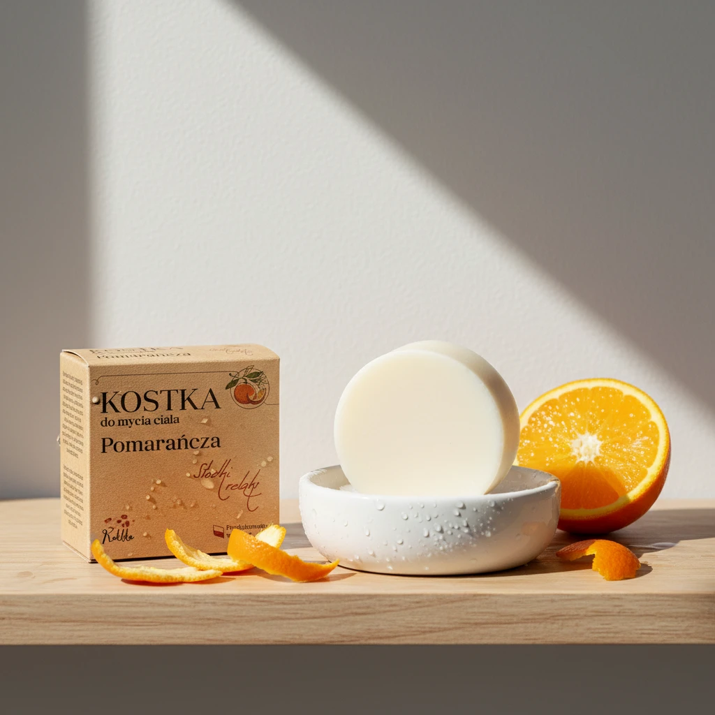 kostka do mycia ciała pomarańcza Kokliko
