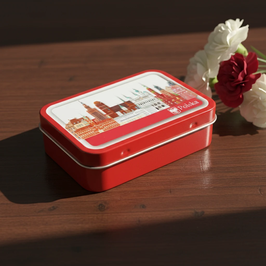Metalowe pudełko Kokliko „Polska” do przechowywania mydła marsylskiego